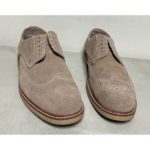 Banana Republic Digby Brogue Size 11 Tan Beige Sueded Leather Oxford Dress Shoes